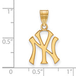 Kép betöltése a galériamegjelenítőbe: 14k 10k Yellow White Gold or Sterling Silver New York Yankees LogoArt Licensed Major League Baseball MLB Pendant Charm 23mm x 12mm

