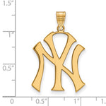 Kép betöltése a galériamegjelenítőbe: 14k 10k Yellow White Gold or Sterling Silver New York Yankees LogoArt Licensed Major League Baseball MLB Pendant Charm 31mm x 21mm

