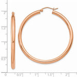 Load image into Gallery viewer, 14K Rose Gold 45mm x 3mm Lightweight Classic Round Hoop Earrings
