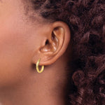 Indlæs billede til gallerivisning 14k Yellow Gold 15mm x 2.5mm Diamond Cut Round Hoop Earrings
