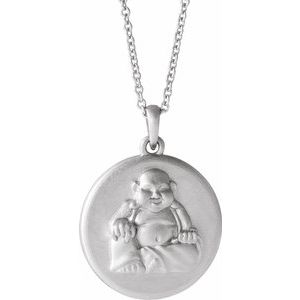 Platinum 14k Yellow Rose White Gold Sterling Silver Buddha Pendant Charm Necklace