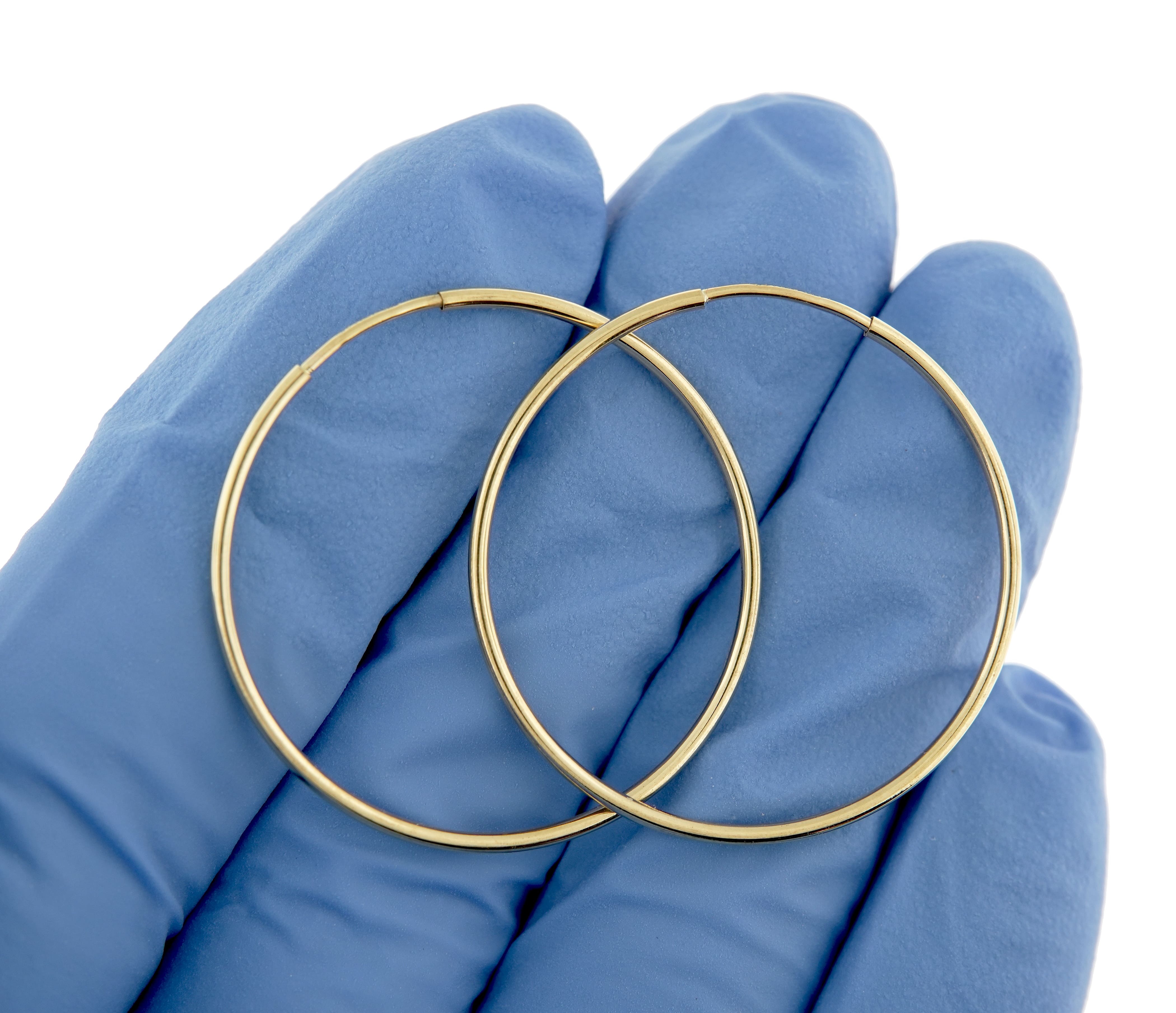 14K Yellow Gold 27mm x 1.25mm Round Endless Hoop Earrings