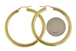 画像をギャラリービューアに読み込む, 10K Yellow Gold Classic Round Hoop Earrings 50mmx4mm
