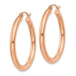 Charger l&#39;image dans la galerie, 14K Rose Gold 30mm x 3mm Classic Round Hoop Earrings
