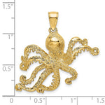 Load image into Gallery viewer, 14k Yellow Gold Octopus Pendant Charm
