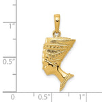 Загрузить изображение в средство просмотра галереи, 14k Yellow Gold Egyptian Nefertiti 3D Pendant Charm
