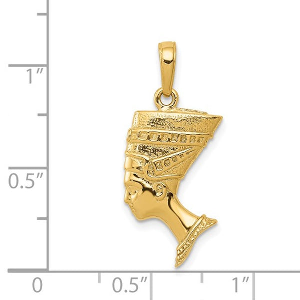 Lade das Bild in den Galerie-Viewer, 14k yellow gold egyptian nefertiti 3d pendant charm