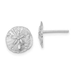 Load image into Gallery viewer, 14k White Gold Sand Dollar Starfish Post Push Back Earrings
