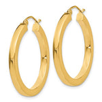 Lataa kuva Galleria-katseluun, 10k Yellow Gold 31mm x 3mm Classic Square Tube Round Hoop Earrings
