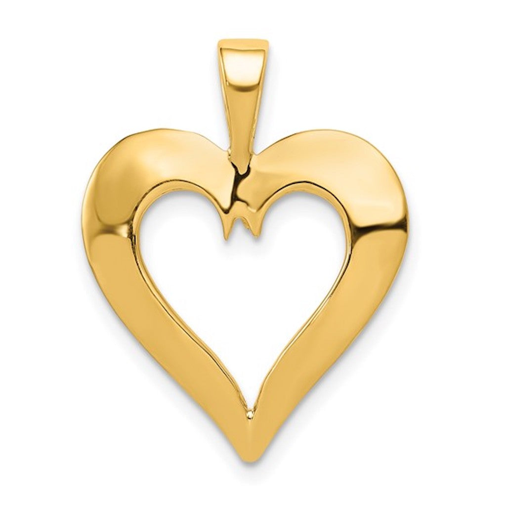14k yellow gold heart pendant charm
