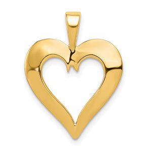 14k Yellow Gold Heart Pendant Charm