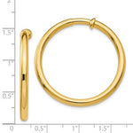 Load image into Gallery viewer, 14K Yellow Gold 35mm x 3mm Non Pierced Round Hoop Earrings
