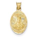 Φόρτωση εικόνας στο εργαλείο προβολής Συλλογής, 14k Yellow Gold Sacred Heart of Jesus Oval Pendant Charm
