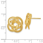 Load image into Gallery viewer, 14k Yellow Gold Twisted Love Knot Stud Post Earrings
