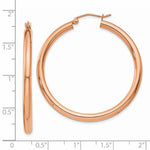 Carregar imagem no visualizador da galeria, 14K Rose Gold 40mm x 3mm Classic Round Hoop Earrings
