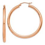 Load image into Gallery viewer, 14K Rose Gold 40mm x 3mm Classic Round Hoop Earrings
