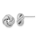 Load image into Gallery viewer, 14k White Gold 10mm Classic Love Knot Stud Post Earrings
