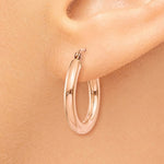 Φόρτωση εικόνας στο εργαλείο προβολής Συλλογής, 14K Rose Gold 20mm x 3mm Classic Round Hoop Earrings
