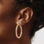 將圖片載入圖庫檢視器 14K Rose Gold Classic Round Hoop Earrings 35mm x 3mm

