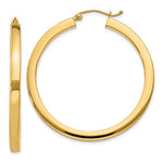 Load image into Gallery viewer, 10K Yellow Gold 40mm x 3mm Square Tube Round Hoop Earrings
