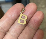 Lade das Bild in den Galerie-Viewer, 14K Yellow Gold Uppercase Initial Letter B Block Alphabet Pendant Charm
