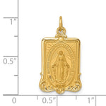 Ladda upp bild till gallerivisning, 14k Yellow Gold Blessed Virgin Mary Miraculous Medal Rectangle Pendant Charm
