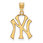 이미지를 갤러리 뷰어에 로드 , 14k 10k Yellow White Gold or Sterling Silver New York Yankees LogoArt Licensed Major League Baseball MLB Pendant Charm
