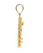 Kép betöltése a galériamegjelenítőbe: 14K Yellow Gold Coin Holder for 17.9mm Coins or United States US $2.50 Dollar or Chinese Panda 1/10 oz Tab Back Frame Rope Design Pendant Charm
