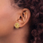 Lade das Bild in den Galerie-Viewer, 14k Yellow Gold Flower Love Knot Stud Post Earrings
