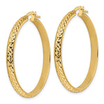 Load image into Gallery viewer, 14K Yellow Gold 38mm x 4mm Diamond Cut Round Hoop Earrings
