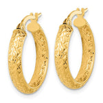 Load image into Gallery viewer, 14k Yellow Gold 19mm x 3.75mm Diamond Cut Inside Outside Round Hoop Earrings
