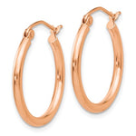 將圖片載入圖庫檢視器 10k Rose Gold Classic Round Hoop Earrings 21mm x 2mm
