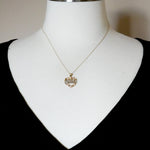 Load image into Gallery viewer, 14k Yellow Rose Gold and Rhodium Sister Heart Flowers Pendant Charm
