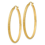 Load image into Gallery viewer, 14k Yellow Gold 45mm x 2.5mm Diamond Cut Round Hoop Earrings
