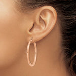 Afbeelding in Gallery-weergave laden, 14K Rose Gold 40mm x 3mm Classic Round Hoop Earrings
