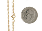 Afbeelding in Gallery-weergave laden, 14K Yellow Gold 1.35mm Cable Rope Bracelet Anklet Choker Necklace Pendant Chain
