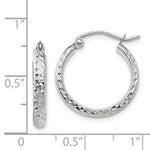 Load image into Gallery viewer, 14k White Gold 18mm x 2.5mm Diamond Cut Round Hoop Earrings
