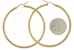 Load image into Gallery viewer, 14K Yellow Gold 60mm x 3mm Lightweight Round Hoop Earrings
