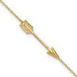 Load image into Gallery viewer, 14k Yellow Gold Arrow Anklet 9 Inch with Extender
