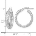 Lade das Bild in den Galerie-Viewer, 14k White Gold 19mm x 3.75mm Diamond Cut Inside Outside Round Hoop Earrings
