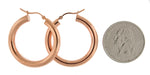 Charger l&#39;image dans la galerie, 14K Rose Gold 30mm x 4mm Classic Round Hoop Earrings
