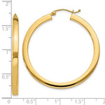 Load image into Gallery viewer, 10K Yellow Gold 40mm x 3mm Square Tube Round Hoop Earrings

