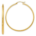 Carica l&#39;immagine nel visualizzatore di Gallery, 14k Yellow Gold 45mm x 2.5mm Diamond Cut Round Hoop Earrings
