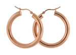 Carregar imagem no visualizador da galeria, 14K Rose Gold 30mm x 4mm Classic Round Hoop Earrings
