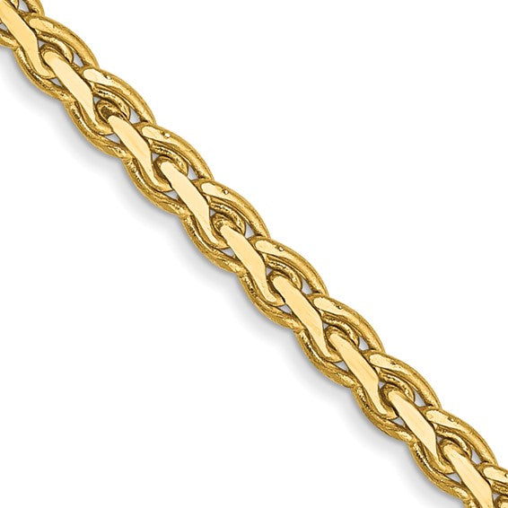 14K Yellow Gold 2.4mm Flat Wheat Spiga Bracelet Anklet Choker Necklace Pendant Chain