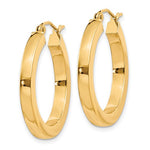 Charger l&#39;image dans la galerie, 10k Yellow Gold 24mm x 3mm Classic Square Tube Round Hoop Earrings
