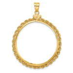 Load image into Gallery viewer, 14K Yellow Gold Diamond Cut Rope Edge Old US Series 1 oz Panda Australian Nugget Kangaroo Koala Coin Bezel Holder Pendant Charm Screw Top Fits 32 mm Coins
