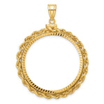 Load image into Gallery viewer, 14K Yellow Gold Diamond Cut Rope Edge US $20 Dollar Liberty Saint-Gaudens Coin Bezel Holder Pendant Charm Screw Top Fits 34.2 mm Coins
