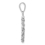Load image into Gallery viewer, 14K White Gold Rope Edge US $1 Dollar Type 1 and 2 Peso Coin Bezel Holder Pendant Charm Screw Top Fits 13 mm Coins
