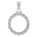 Carregar imagem no visualizador da galeria, 14K White Gold Rope Edge US $2.50 Dollar Liberty Indian Barber Dime Mercury Dime Coin Bezel Holder Pendant Charm Screw Top Fits 17.8 mm Coins
